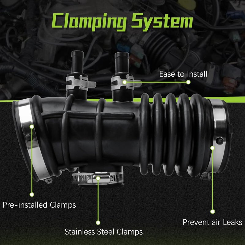 VINMS 16578-4S100 Air Intake Hose Tube With Clamps for Nissan 1999-2004 Frontier 3.3L,2000-2004 Xterra V6 3.3L - Image 4